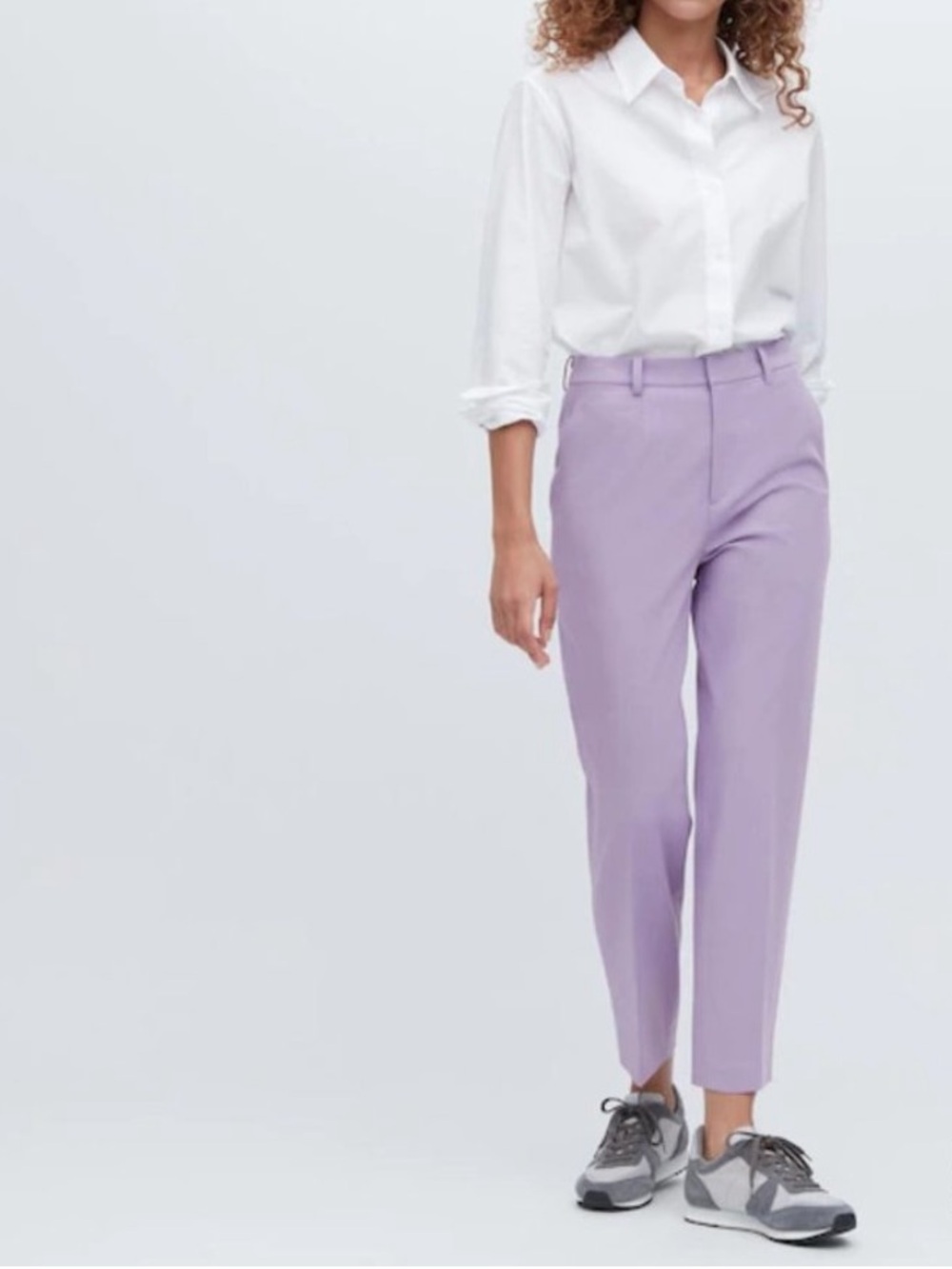 High-Rise Lavender Straight Pants - Women